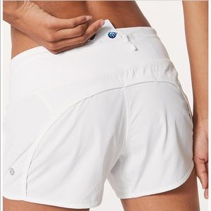 White lululemon run times shorts